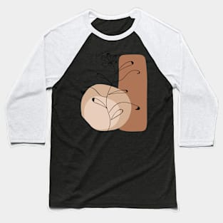 Modern  Abstract Shapes  leaf  Warm Tones  Design Baseball T-Shirt